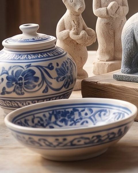 Floral serving bowl