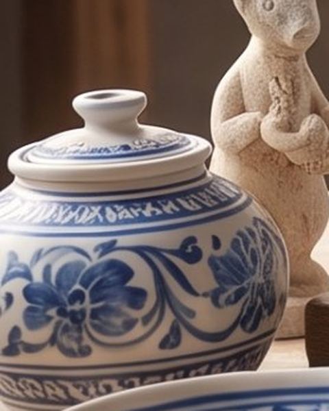 Lidded floral jar